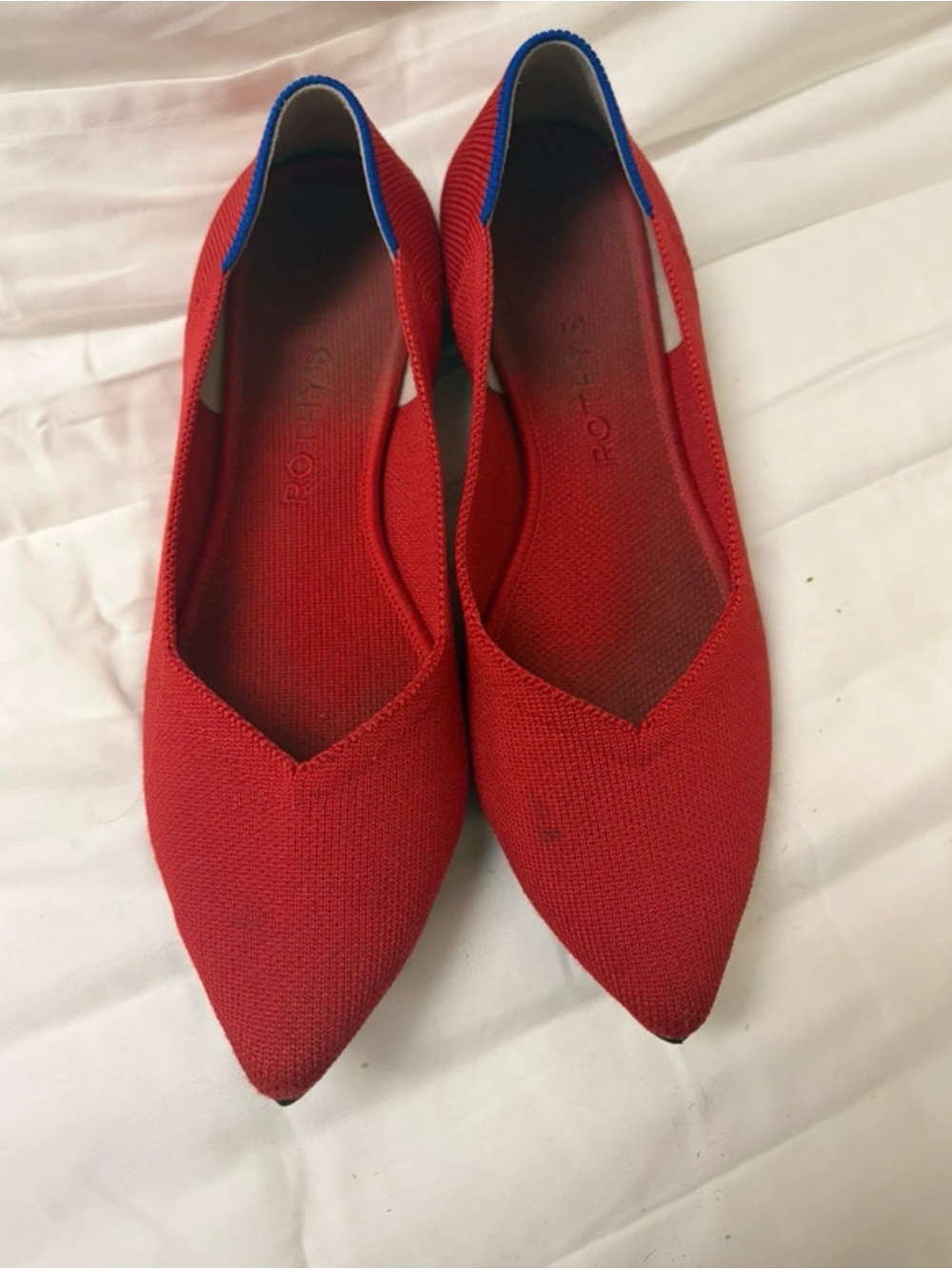 Rothy’s The Point Red Knit Flats Women’s Size 8 (Fit like 7.5)